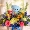 teddy and flowers