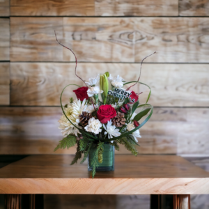 Christmas cube vase