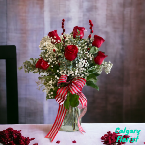 calgary-red-roses-arrangement