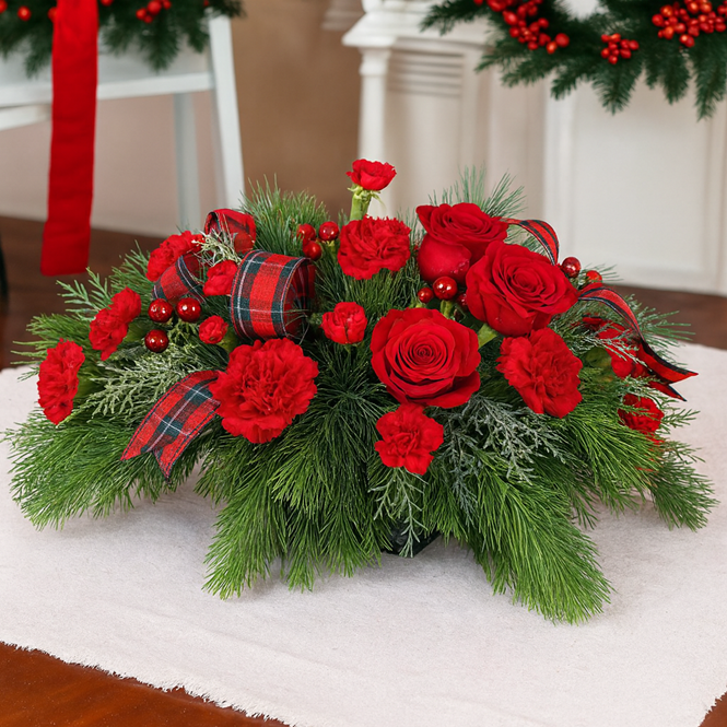Red and Christmas Green Arrangements